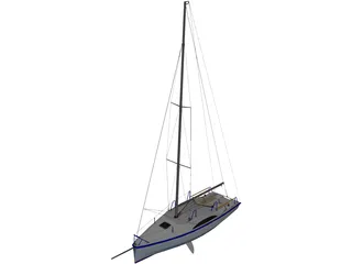 K800 Sail Yacht 3D Model preview