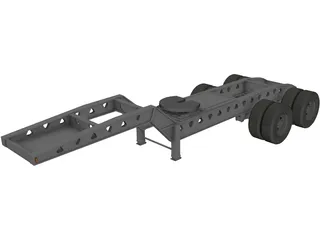 Trailer 2 Axle 3D Model preview