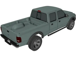 Ford Ranger XLT Crew Cab (2005) 3D Model preview