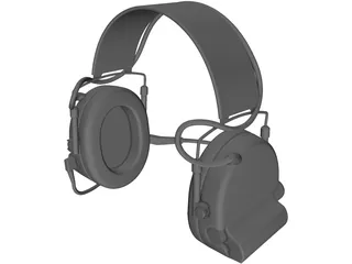 Peltor MT15H69FB-09 Com-Tac II Headset 3D Model preview