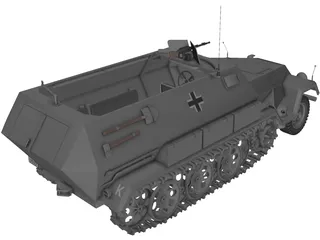 SdKfz 251/1 Hanomag 3D Model preview