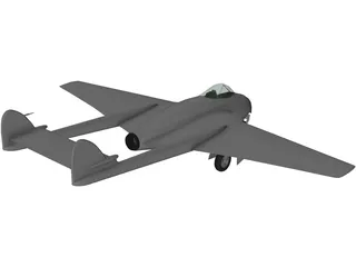 De Havilland D.H. 100 Mk.50 Vampire 3D Model preview