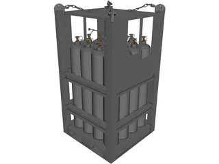 Offshore Gas Cylinder Rack 3D Model preview