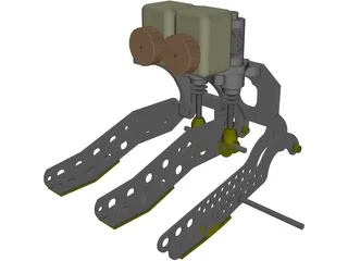 Tilton Floor-Mount Pedal Assembly 3D Model preview
