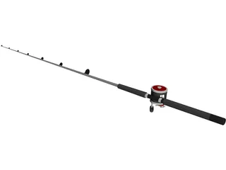 Penn Deep Sea Fishing Rod Reel Combo 3D Model preview