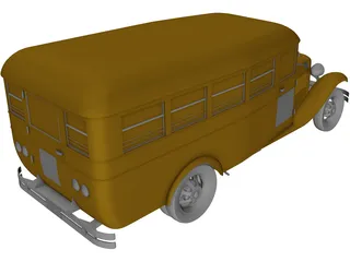 School Bus 3D Model preview
