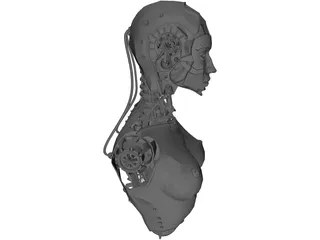 Robotic Girl 3D Model preview