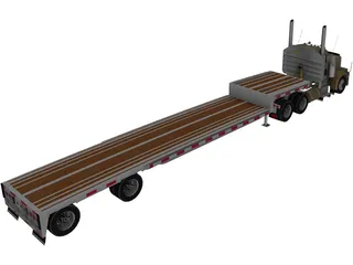 Peterbilt with Reitnouer Trailer 3D Model preview