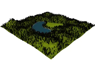 Hill Lake 3D Model preview