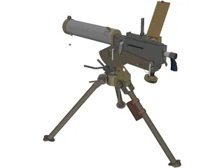 Maxim Machine Gun 3D Model preview