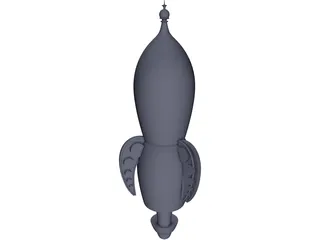 Retro Rocket BK 3D Model preview