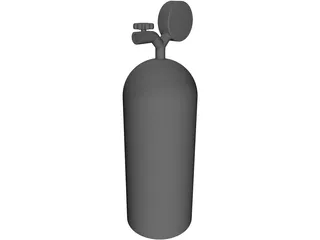 Nitrous Oxide Cilinder 3D Model preview