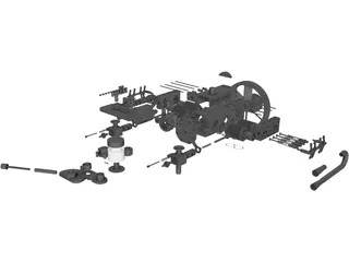 4-Cylinder Boxer Engine 3D Model preview