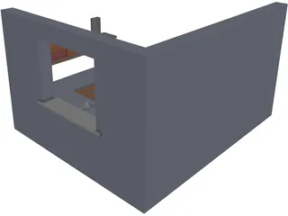 Walnut Kitchen 3D Model preview