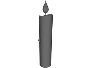 Candle With Wax Spilled 3D Model preview