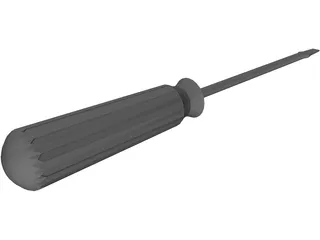 Flat Head Screwdriver 3D Model preview