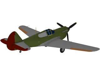 Curtiss P-40E 3D Model preview
