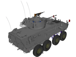 Piranha Military ATV/Tank 3D Model preview