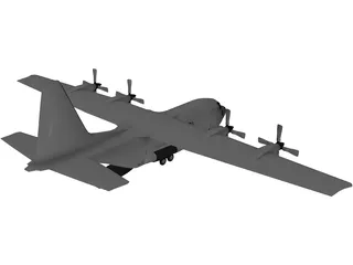 Lockheed AC-130 Hercules 3D Model preview