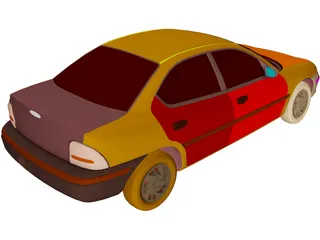 Dodge Neon (1995) 3D Model preview