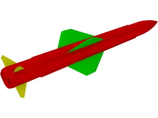 Exocet Missile 3D Model preview