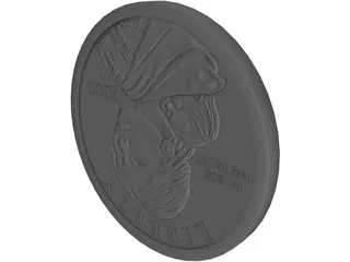 Coin Gold Dollar 3D Model preview