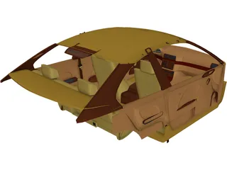 Interior BMW 330i 3D Model preview