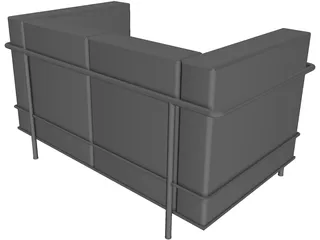 Sofa Corbusier LC-2 Two Seater 3D Model preview