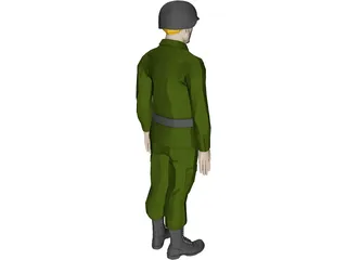 Soldier Male 3D Model preview