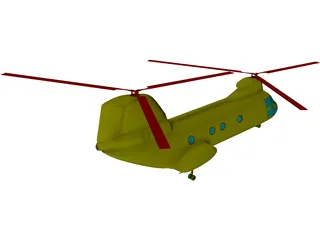 Boeing CH-46D Sea Knight 3D Model preview