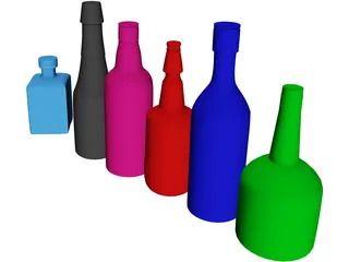 Bottles 3D Model preview