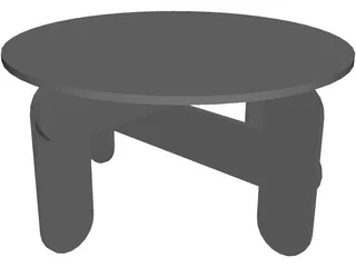 Low Garden Table 3D Model preview