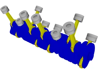 V12 Engine 3D Model preview