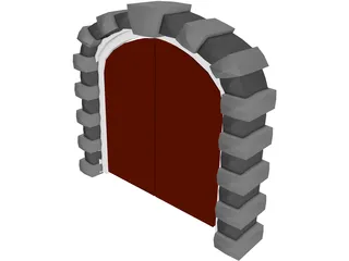 Archway Door 3D Model preview