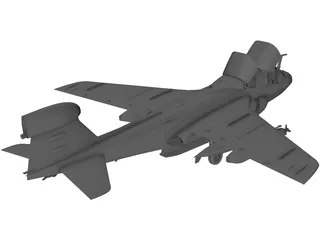 Grumman EA-6B Prowler 3D Model preview