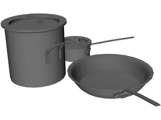 Pots and Pans 3D Model preview
