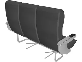 Seats Airplane 3D Model preview