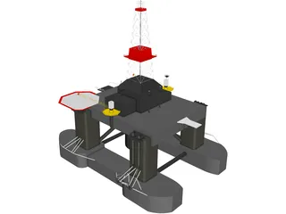 Oil Platform Offshore 3D Model preview