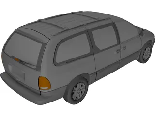 Dodge Caravan (1996) 3D Model preview
