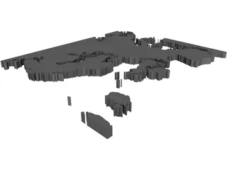 European Continent 3D Model preview