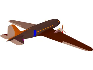 Douglas DC-3 3D Model preview