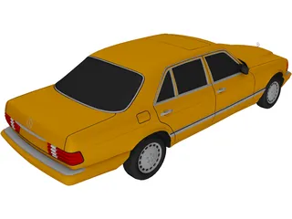 Mercedes-Benz SEL (1990) 3D Model preview