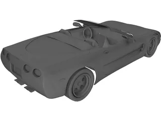Chevrolet Corvette Convertible (2002) 3D Model preview