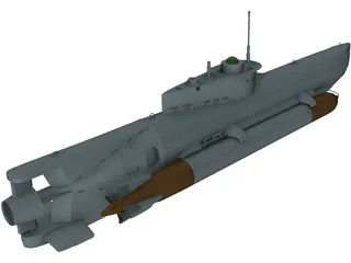 Seehund Midget Submarine 3D Model preview