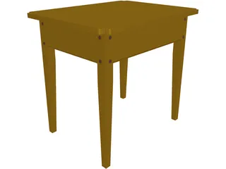 Table Colonial End 3D Model preview