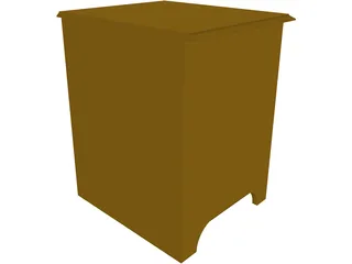 Colonial End Table with Drawer 3D Model preview