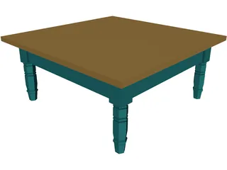 Table Colonial Coffee 3D Model preview