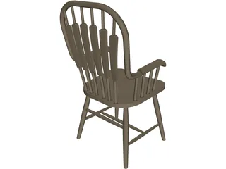 Chair Wooden 3D Model preview