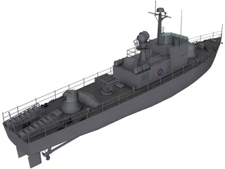 USS Linux Patrol Boat 3D Model preview