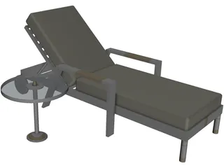 Pool Side Chaise Longue 3D Model preview